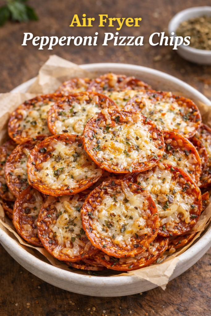 Air Fryer Pepperoni Pizza Chips