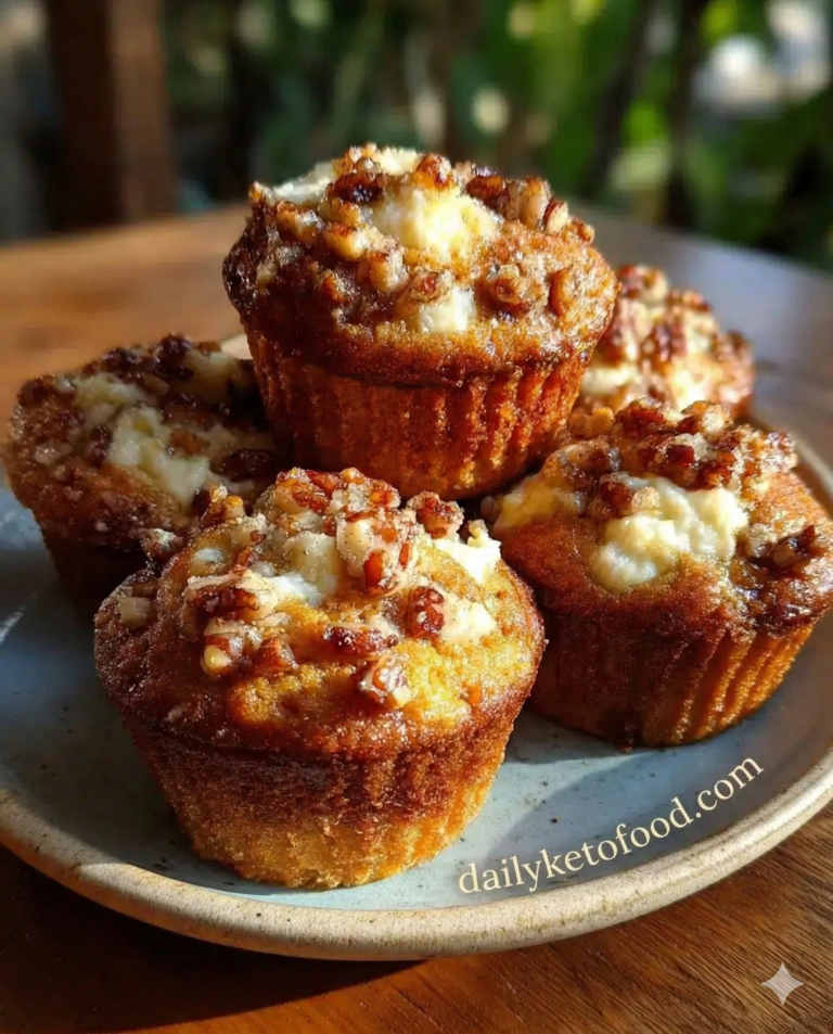Keto Cinnamon Pecan Cottage Cheese Muffins