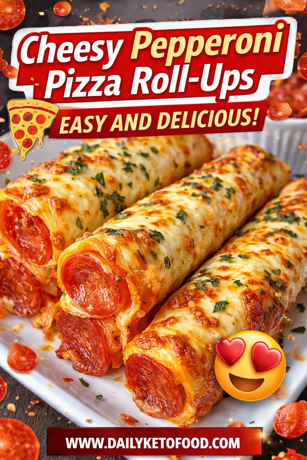 Keto Pepperoni Pizza Roll-Ups